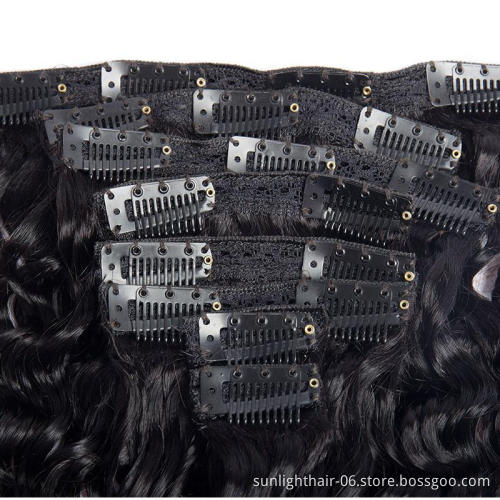 Bulk Clip In Hair Extension 100%  Vietnamese Human Hair Curly Wave Virgin Cuticle Aligned Hair